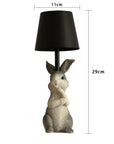 NNEDSZ White Bunny White Lampshade Adorable Rabbit Resin Table Lamp - 3-Color LED, USB Rechargeable, Touch Dimming-3