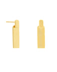 Minimal Rectangle Link Studs Gold