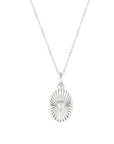 Silver Celeste Moonstone Heart Necklace