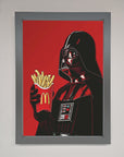 Vader French Fries framed poster, premium stylish Star Wars themed wall art decor by Zestio at brixbailey.com