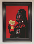 Vader French Fries Framed Poster, premium stylish Star Wars art print, trending home decor by Zestio at brixbailey.com