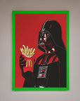 Vader French fries framed poster, premium Star Wars wall art, stylish home decor, trending pop culture print by Zestio at brixbailey.com