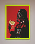 Vader French Fries Framed Poster, premium Star Wars wall art, stylish movie decor, trending pop culture print by Zestio at brixbailey.com
