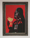 Vader French Fries Framed Poster, premium Star Wars wall art, stylish pop culture decor by Zestio at brixbailey.com