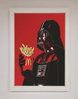Vader French fries framed poster, premium Star Wars wall art, stylish movie decor, trending pop culture print by Zestio at brixbailey.com