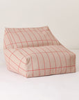 Premium Vibes Armchair Beanbag, Pink Red Grid Pattern, Stylish Lightweight Lounge Chair, Soft Cotton Cover, Trendy Home Decor by Ella James at brixbailey.com