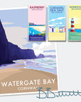 Watergate Bay Vintage Seaside Print