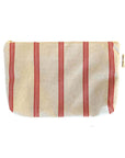 Premium linen and cotton toiletry bag with red stripes, stylish large travel organizer, durable and elegant French design, best-selling gift for men by Maison Elhoria at brixbailey.com