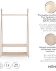MAMOI® Kleiderstange Baby Kinderzimmer | Kinderkleiderstange 53x95x32cm | Kinder Kleiderständer Baby | Garderobenständer | Baby Garderobe | Kindergarderobe | 100% ECO | Made in EU-1