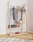 MAMOI® Kleiderstange Baby Kinderzimmer | Kinderkleiderstange 53x95x32cm | Kinder Kleiderständer Baby | Garderobenständer | Baby Garderobe | Kindergarderobe | 100% ECO | Made in EU-5