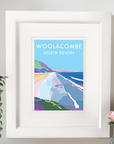 Woolacombe Vintage Seaside Travel Poster Print