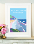 Woolacombe Vintage Seaside Travel Poster Print