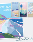 Woolacombe Vintage Seaside Travel Poster Print