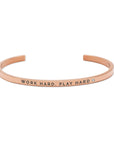 Work Hard Play Hard Motto Bracelet - Adjustable & Durable Stainless Steel Jewelry by Olla at www.brixbailey.com