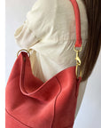 Meletti Bag in Coral Suede