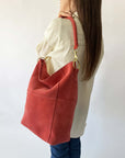 Meletti Bag in Coral Suede