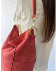 Meletti Bag in Coral Suede