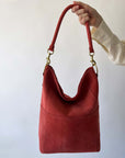 Meletti Bag in Coral Suede