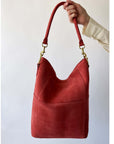 Meletti Bag in Coral Suede