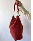 Meletti Bag in Coral Suede