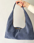 Riviera Shoulder Hobo in Powder Blue Suede