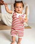 The Bear Beach Stripe Shorts & T-Shirt