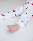 Love Heart Bamboo & Organic Cotton Zip Sleepsuit One Piece