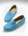 Women's Penny Driving Loafers, turquoise suede