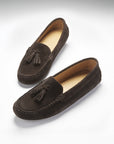 Women's Tasselled Driving Loafers, brown suede