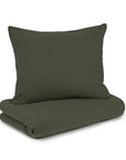 Luxury Wabi-Sabi washed organic cotton duvet cover set with pillowcase, Vetiver, premium textured poplin, made in Spain by Ella James at brixbailey.com