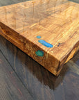 Beech Kitchen Board with Blue Epoxy Detail 40cm