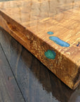 Beech Kitchen Board with Blue Epoxy Detail 40cm