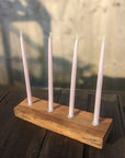 Walnut Four Candle holder