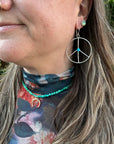 Blue Ridge Turquoise - Peace Sign Hoop Earrings