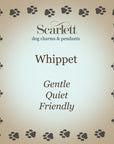 Whippet Silver Dog Charm