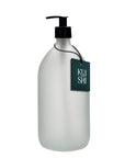 White Glass Pump Bottle