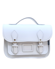 Leather Midi Satchel - White