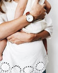 Arvo White Time Sawyer Watch - Gold - Brown Leather
