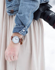 Arvo White Time Sawyer Watch - Silver - Brown Leather