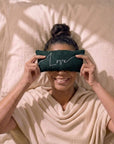 Love Embroidered Linen and Lavender Eye Pillow