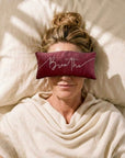 Breathe Embroidered Linen and Lavender Eye Pillow
