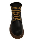 Women 6" Logger, Black Leather Boots-3