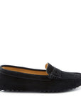 Women's Penny Driving Loafers, black suede