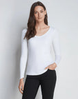 Long Sleeve V Neck Cotton Modal T-shirt