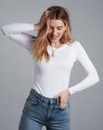 Long Sleeve Crew Neck Cotton Modal T-shirt