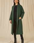 Yumi Green Knitted Maxi Cardigan With Pockets