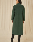 Yumi Green Knitted Maxi Cardigan With Pockets