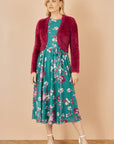Yumi Burgundy Eyelash Knit Bolero