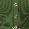 Yumi Green Rib Knit Midi Shirt Dress With Snaffle Belt