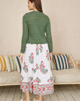 Yumi Green Crochet Tie Front Cardigan